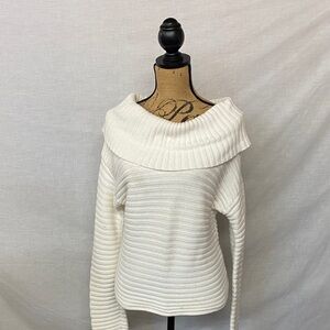 Anne Klein Cream Cowl Neck Sweater